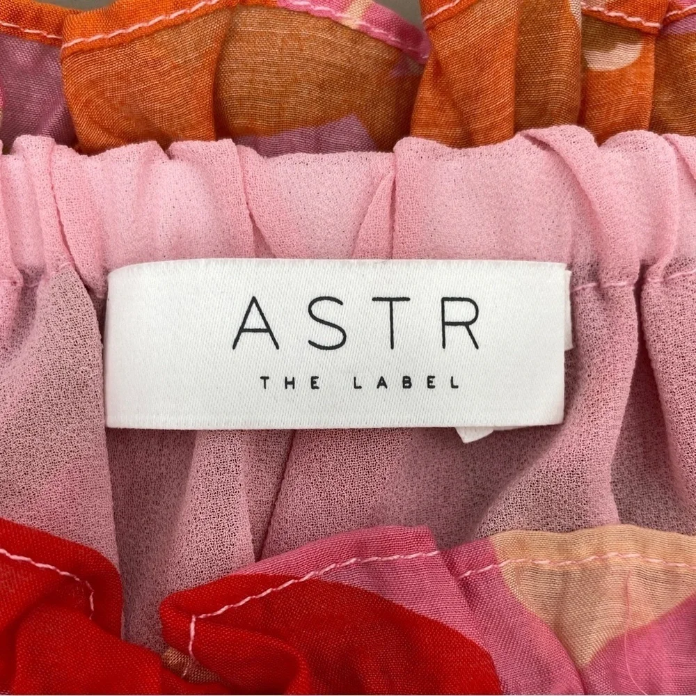 ASTR The Label Atlanta One Shoulder Ted Pink Orange Top Size Small